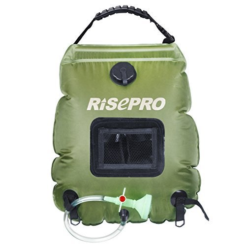 RISEPRO Solar Shower Bag, 5 gallons/20L Solar Heating Premium Camping Shower Bag Hot Water with Temperature 45°C Removable Hose on/Off Switchable Shower Head Hiking Climbing Summer Shower K8 - Image 2
