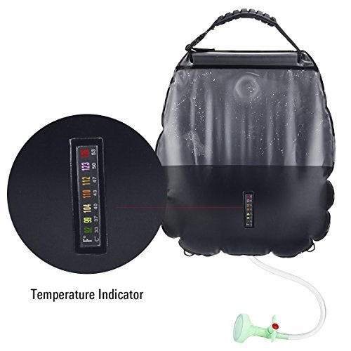 RISEPRO Solar Shower Bag, 5 gallons/20L Solar Heating Premium Camping Shower Bag Hot Water with Temperature 45°C Removable Hose on/Off Switchable Shower Head Hiking Climbing Summer Shower K8 - Image 5