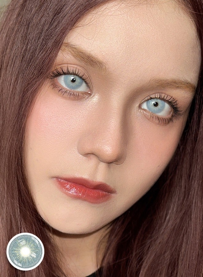 FreshLady Colored Contact Lenses 14.2mm Yearly Gray Chelsea with Natural Big Eye Effect, Soft and Hydrating Cosmetic Contact Lenses for Dark Eyes, Mixed Gray Look suitable for Daily Wear, Makeup and Party - Image 3