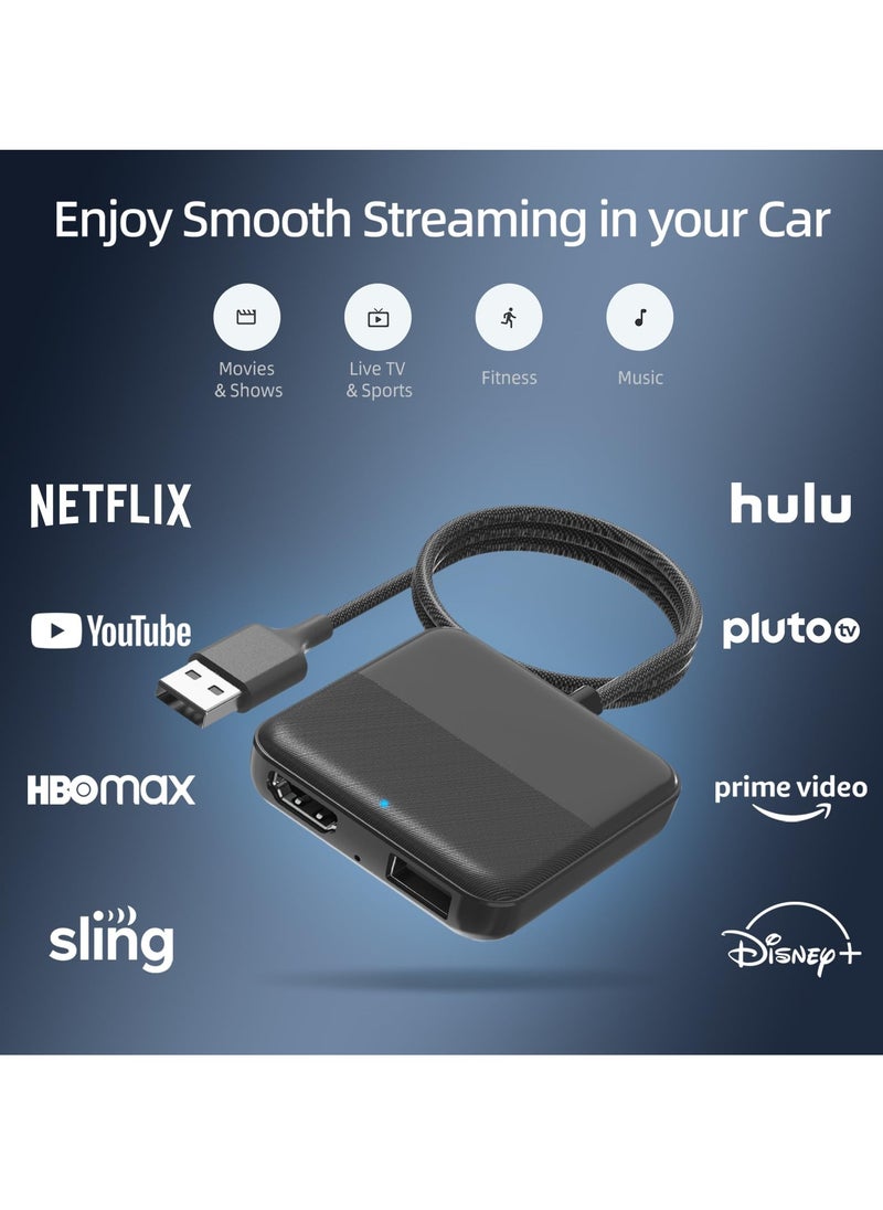 Car TV Mate HDMI Multimedia Adapter for Cars with Wired CarPlay, Compatible with TV Sticks, Set-top Boxes, and Game Consoles - Easy Plug & Play for Vehicles from 2016 Onwards.