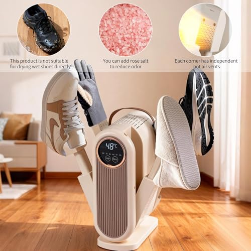 Kaaeiccr Boot and Shoe Dryer Portable Handheld Dryer for Sneakers Gloves and Socks Fast Drying Adjustable Timer Energy Saving Can Add Rose Salt to Help Reduce Odor - Image 3