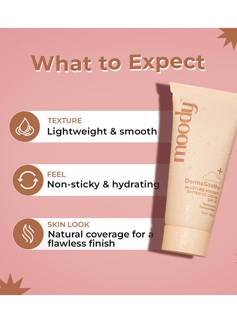  مودي ديرما سوثي سوثي مويستشر ماغنيت كريم سي سي ملون بعامل حماية من الشمس 30 - (ظل عميق) | يعمل كبرايمر ومرطب وملون للبشرة وواقي من الشمس | توهج مكياج خفيف | لجميع أنواع البشرة، 30 مل - Image 5