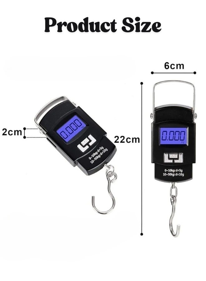 Sunvox 2 Pcs Portable Luggage Scale 50kg Electronic Digital Suitcase Travel Bag Hanging Weighing Scale ((2Pcs)) - Image 3