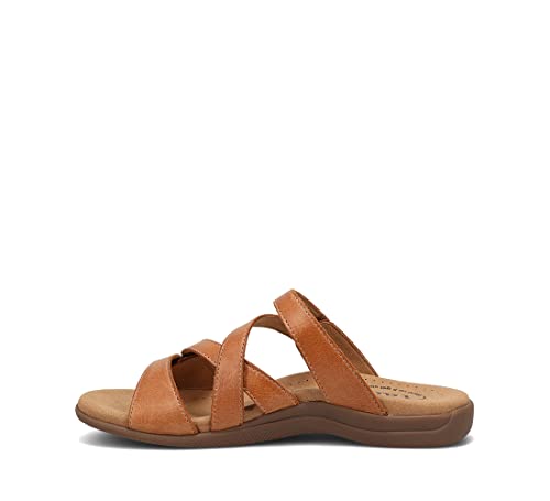 Taos Double U Premium Leather Women's Sandal - Stylish Adjustable Strap Design with Arch Support, Cooling Gel Padding for All-Day Enjoyment and Walking Comfort Caramel 7 (M) US - Image 3