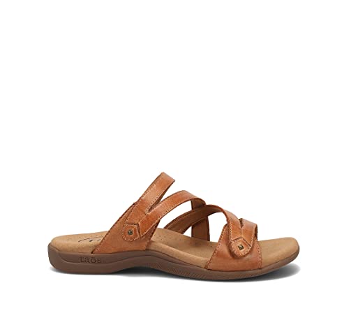Taos Double U Premium Leather Women's Sandal - Stylish Adjustable Strap Design with Arch Support, Cooling Gel Padding for All-Day Enjoyment and Walking Comfort Caramel 7 (M) US - Image 4