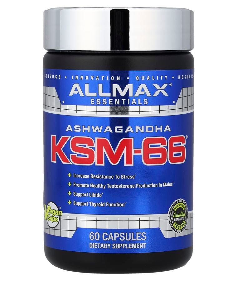 Allmax Essentials Ashwagandha KSM-66® 60 Capsules (300 mg per Capsule)
