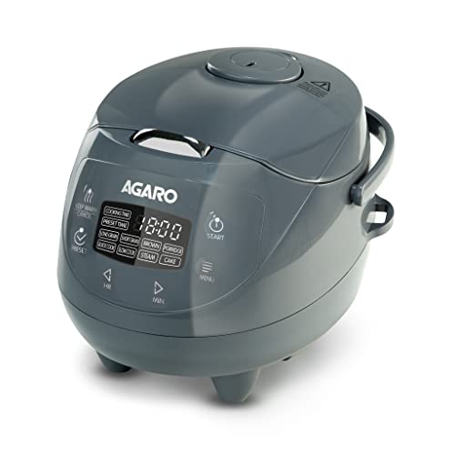 AGARO طباخ أرز كهربائي AGARO إمبريال، وعاء داخلي مغطى بالسيراميك سعة 2 لتر، 500 جرام (حوالي 3.5 أكواب) من الأرز الخام، سلة بخار، 8 وظائف طهي مسبقة، منطق ضبابي متقدم، وظيفة الحفاظ على الحرارة لمدة 24 ساعة، 350 واط - Image 1