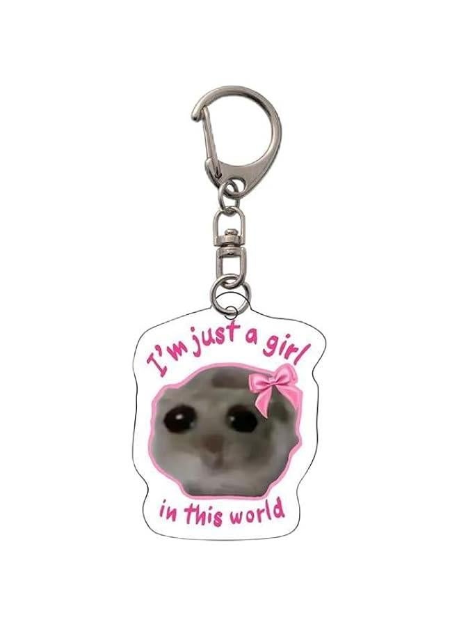 Laughing Hamster Pendant Key Chain, Unique Bag Accessories for Fans, Humorous Key Ring Jewelry Gifts  - Image 1
