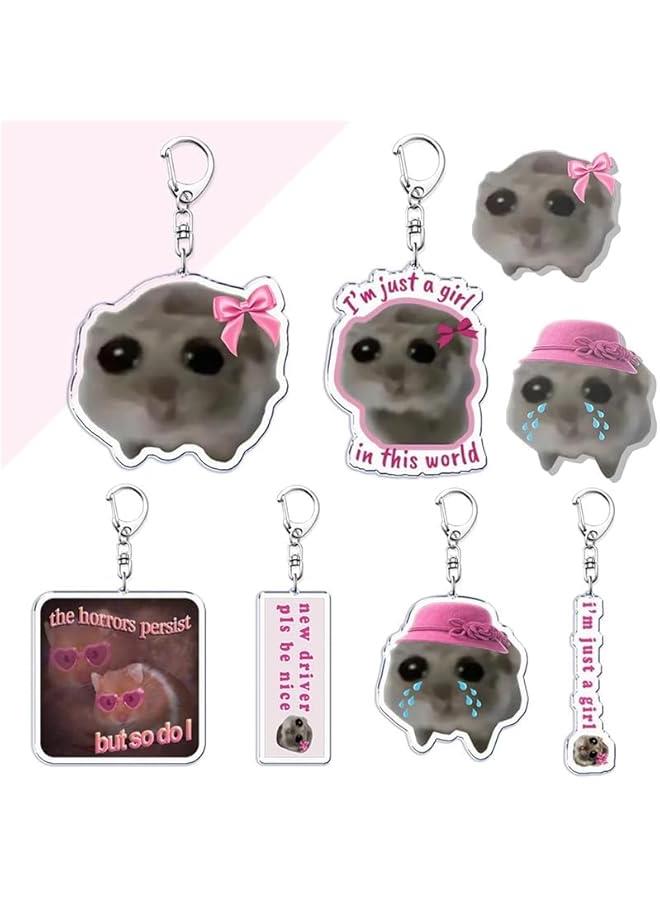 Laughing Hamster Pendant Key Chain, Unique Bag Accessories for Fans, Humorous Key Ring Jewelry Gifts  - Image 2