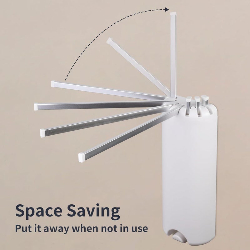 RFOUO Wall Mounted Clothes Drying Rack Tripod,Foldable Drying Rack,Wall Mounted Dryer Rack Clothing,Over The Door Drying Rack for Laundry Bedroom Household Aluminium - Image 4