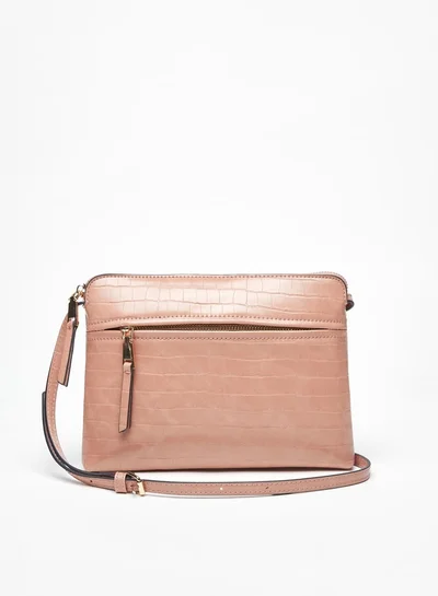 Celeste Women's Textured Crossbody Bag with Zip Closure and Adjustable Strap