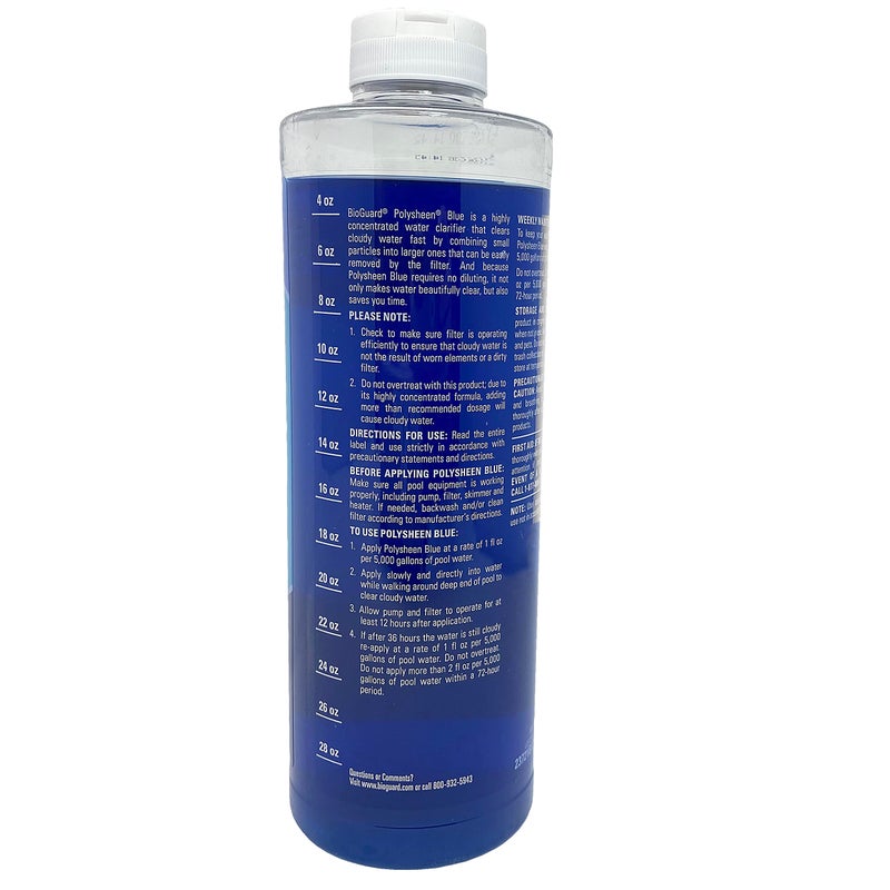 BioGuard Polysheen Blue Clarifier - 1 Quart, Pack of 2, Fast-Acting Formula & Highly Concentrated Water Clarifier, Effective for All Swimming Pool and Filter Types - Image 2