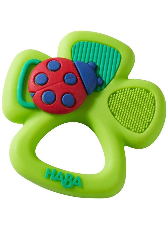 HABA Lucky Shamrock Safe Silicone Teether and Grasping Toy for Developmental and Sensory Play for Babies 6 Months and Up - Dishwasher Safe - Image 1