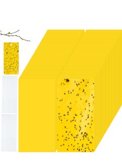 Fruit Fly Trap, 100Pack Yellow Double Sided Sticky Gnat Traps Killer, Yellow Gnat Traps Sticky Traps for House Indoor Outdoor Flying Plant Insect, Fungus Gnats Whiteflies Aphids Leaf Miners, 20X10CM