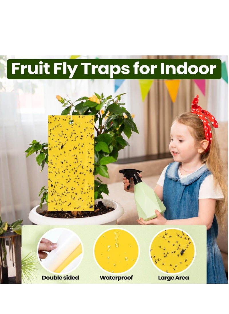 Generic - Fruit Fly Trap, 100Pack Yellow Double Sided Sticky Gnat Traps Killer, Yellow Gnat Traps Sticky Traps for House Indoor Outdoor Flying Plant Insect, Fungus Gnats Whiteflies Aphids Leaf Miners, 20X10CM - Image 1