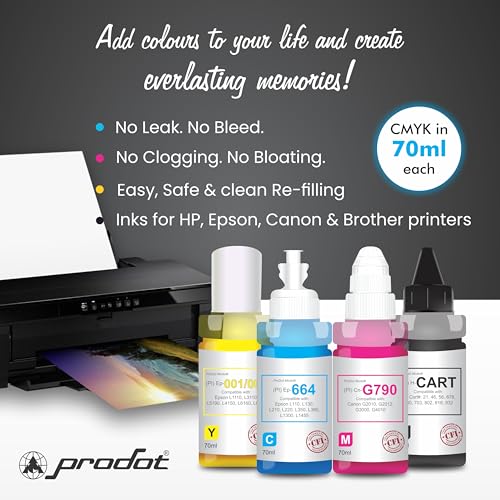 ProDot ProSeries Cn-G790 Inkjet Ink Refill Compatible with Canon Pixma G1000, G1010, G2000, G2010, G3000, G3010, G4000, G4010 Ink Tank Printers (70 ml, Cyan, Magenta, Yellow, Black, Black) - Image 2