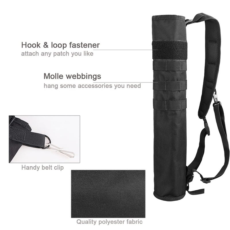 KRATARC Archery Lightweight Back Arrow Quiver Foldable Compact Hip Arrows Bag with Molle System Hanged for Target Shooting (Black- Diameter 4'') - Image 2