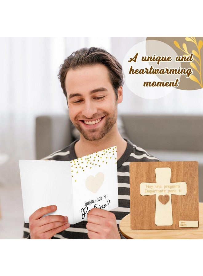 CJiangpo هل ستكون عرابي؟ هدية اقتراح، تصميم صليب لغز اقتراح عرابي باللغة الإسبانية، بطاقات هدايا من الطفل، هدية تعميد، تذكار حفلة استقبال المولود - Image 5