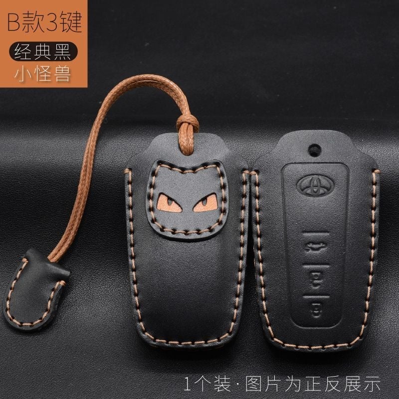 Handmade Genuine Leather Key Fob Cover for Toyota Corolla, Levin, Camry, Highlander,  Avalon