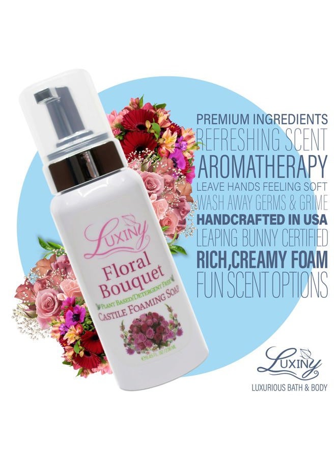 Luxiny Castile soap, Liquid Foaming Hand Soap, Hand Wash for the Kitchen & Bathroom, Palm Oil Free, Vegan & Cruelty Free, Made in the USA, 8.45 oz., 2 Pack (Floral Bouquet) - Image 3