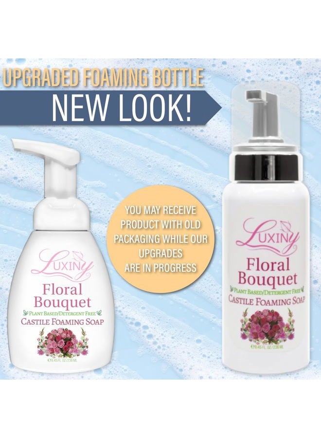 Luxiny Castile soap, Liquid Foaming Hand Soap, Hand Wash for the Kitchen & Bathroom, Palm Oil Free, Vegan & Cruelty Free, Made in the USA, 8.45 oz., 2 Pack (Floral Bouquet) - Image 2
