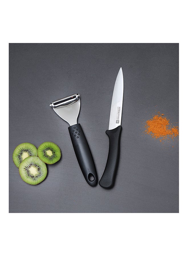 Royalford 2-Piece Utlity Knife Set Silver Black 26cm - Image 2