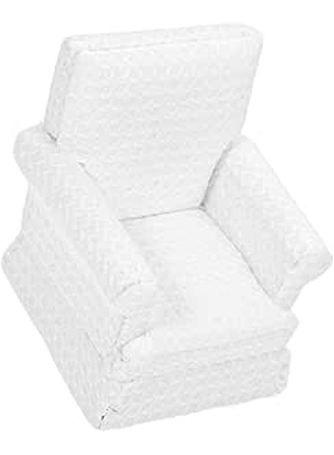 White Fabric Miniature Doll Couch and Sofa for Dollhouse Decoration Collectors - Image 1