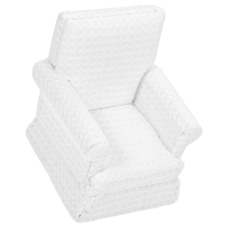 White Fabric Miniature Doll Couch and Sofa for Dollhouse Decoration Collectors - Image 2
