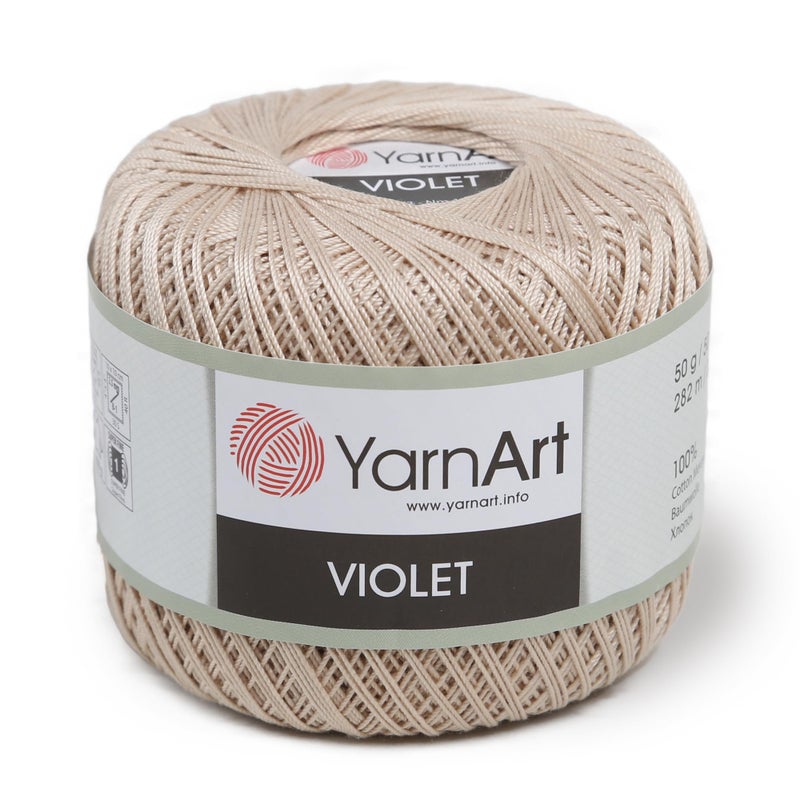 Yarn Art 1 Skein YarnArt Violet100 Mercerized Cotton Yarn Threads Crochet Lace Hand Knitting Yarn Embroidery Arts Crafts Beige 4660