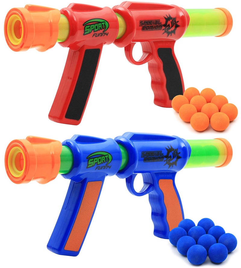 Kiddie Play Toy Foam Blasters Guns Atomic Power Popper Ball Guns for Kids Air Shooter with Foam Balls Pack of 2 Guns - Image 3