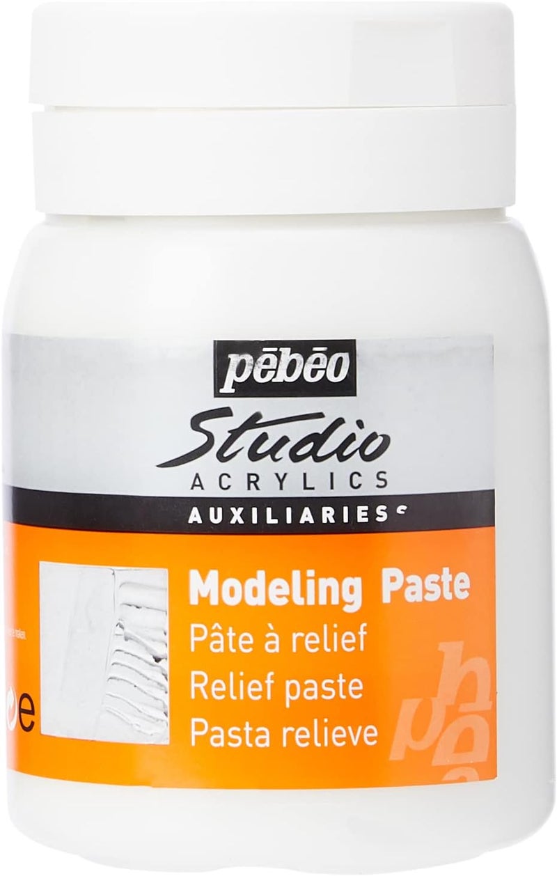 PEBEO Studio Acrylics Modeling Paste - 500 ml Heavy-Textured Opaque Paste for Dimensional Effects - Image 1