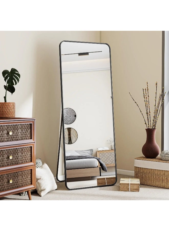Noon East Full Length Mirror 160x45cm, Floor Mirrors Free-Standing Leaning Large Bedroom Dressing Mirror, Full Body Mirror with Stand for Living Room, Bedroom Black  - Image 2