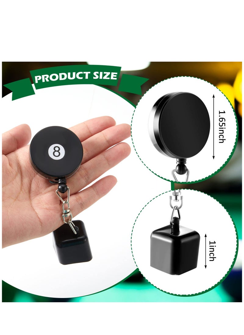Excefore - Billiards Snooker Pool Cue Chalk Holder 2 Pieces Retractable Snooker Practical Tool with Belt Clip for Billiards Chalk Tip Holder - Image 1
