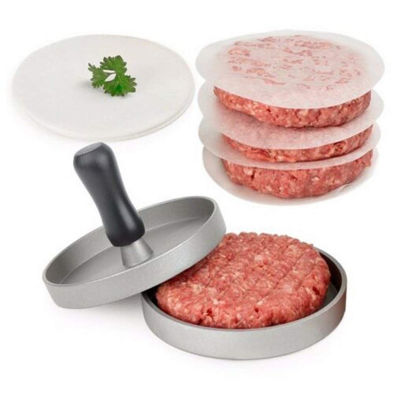 DYZEKO DYZEKO Reusable Burger Press Patty Hamburger Press Nonstick Wooden Handle Aluminum Alloy Burger Mold Grill Press FoodGrade with Plastic Handle for Kitchen for Home Pack of 1  - Image 3