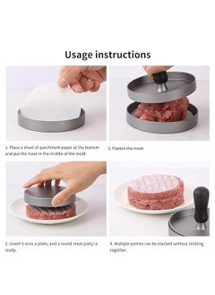 DYZEKO DYZEKO Reusable Burger Press Patty Hamburger Press Nonstick Wooden Handle Aluminum Alloy Burger Mold Grill Press FoodGrade with Plastic Handle for Kitchen for Home Pack of 1  - Image 5