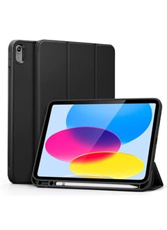 TIGER Case for iPad 10th Generation 10.9 Inch (2022 Model) – Slim Stand Hard Back Shell Cover with Auto Wake/Sleep Function, Durable Protection, Lightweight, and Stylish – Precise Cutouts for Easy Access to Ports, Buttons & Camera – Perfect Fit for iPad 10.9” 10th Gen Black  - Image 1