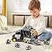 JUKUDAHU Police Truck Toy for 3 4 5 6 Years Old Boys Carrier Vehicle Toy Set with 3 Small Cars and 1 Helicopter Kids Firction Powered Car for Age 39 Gifts for Boys and Girls - Image 4