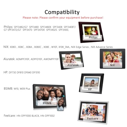 BOEEA Digital Picture Frame Power Cord Compatible with Philips,Skylight,HP,Aluratek, BSIMB Smart Digital Photo Frame, 5V AC/DC Power Adapter Charger (Not for 9V or 12V) - Image 5