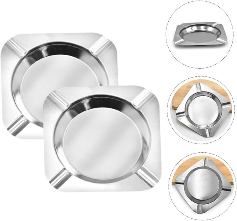 أونومور منصة سجائر من الفولاذ المقاوم للصدأ، صينية سيجار زخرفية، خفيفة الوزن، مجموعة منزلية من قطعتين - Image 5