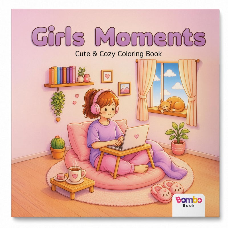 - Cozy & Comfy Girls Moments coloring book Adult Coloring Book - 40 Pages - Comfortable and Beautiful Design for Girls, Gift Plastic Separator to Protect Against Ink Leak