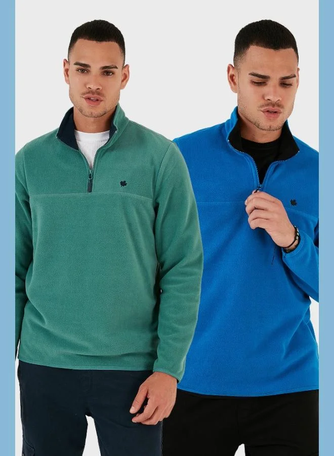 Buratti  Buratti Slim Fit Anti-Pilling Non-Pilling Bato Collar Raised 2-Pack Polar Men's POLAR 5906001S2 for Men | Best Price UAE