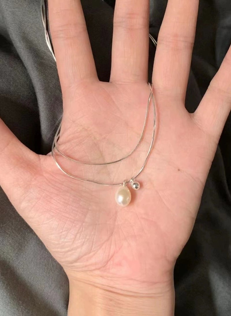 Goolsky Double-Layer Pearl Pendant Necklace for Women – Tarnish-Resistant Light Luxury Jewelry, Elegant Gift for Girlfriend  - Image 2
