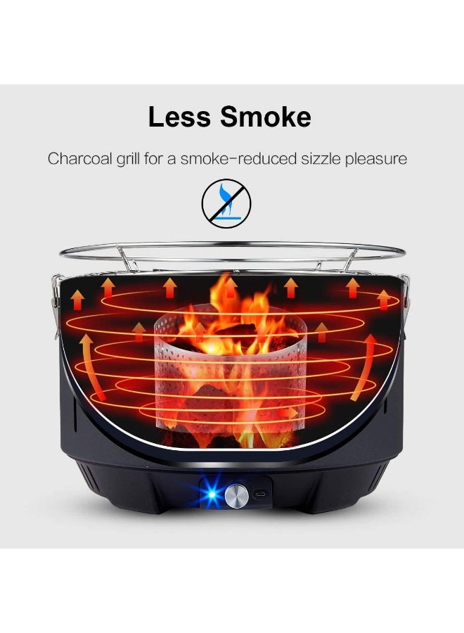 Aobosi Portable Smokeless Charcoal Grill – Quick Heat BBQ with Fan & Travel Bag for Camping, Garden, Balcony (34×34×23cm) - Image 2