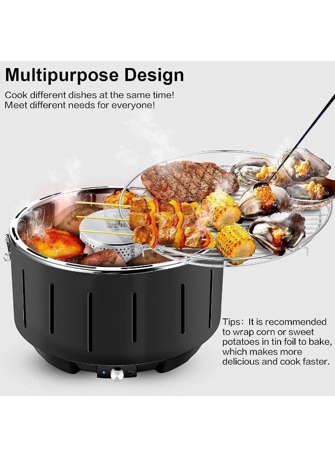Aobosi Portable Smokeless Charcoal Grill – Quick Heat BBQ with Fan & Travel Bag for Camping, Garden, Balcony (34×34×23cm) - Image 5