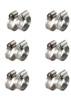 HASANAT ESSENTIALS 6Pcs GI Hose Clips -Adjustable Worm Drive Pipe Clamps for Securing Hose Connections for Household Gas Lines, Water Pipes, Industrial Hoses, Oil Pipes etc  - Image 1