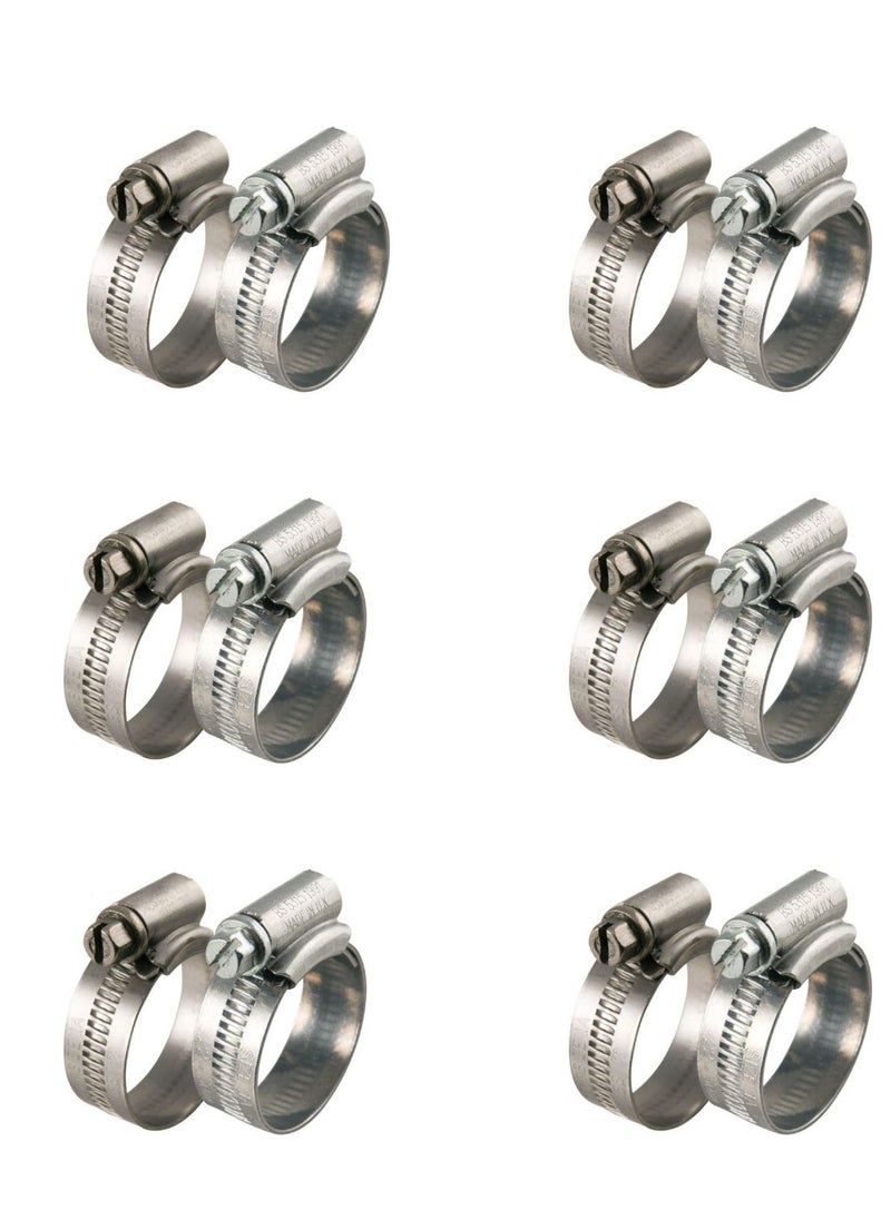 HASANAT ESSENTIALS 6Pcs GI Hose Clips -Adjustable Worm Drive Pipe Clamps for Securing Hose Connections for Household Gas Lines, Water Pipes, Industrial Hoses, Oil Pipes etc  - Image 1