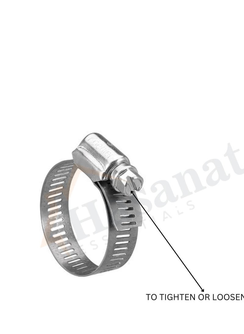 HASANAT ESSENTIALS 6Pcs GI Hose Clips -Adjustable Worm Drive Pipe Clamps for Securing Hose Connections for Household Gas Lines, Water Pipes, Industrial Hoses, Oil Pipes etc  - Image 2