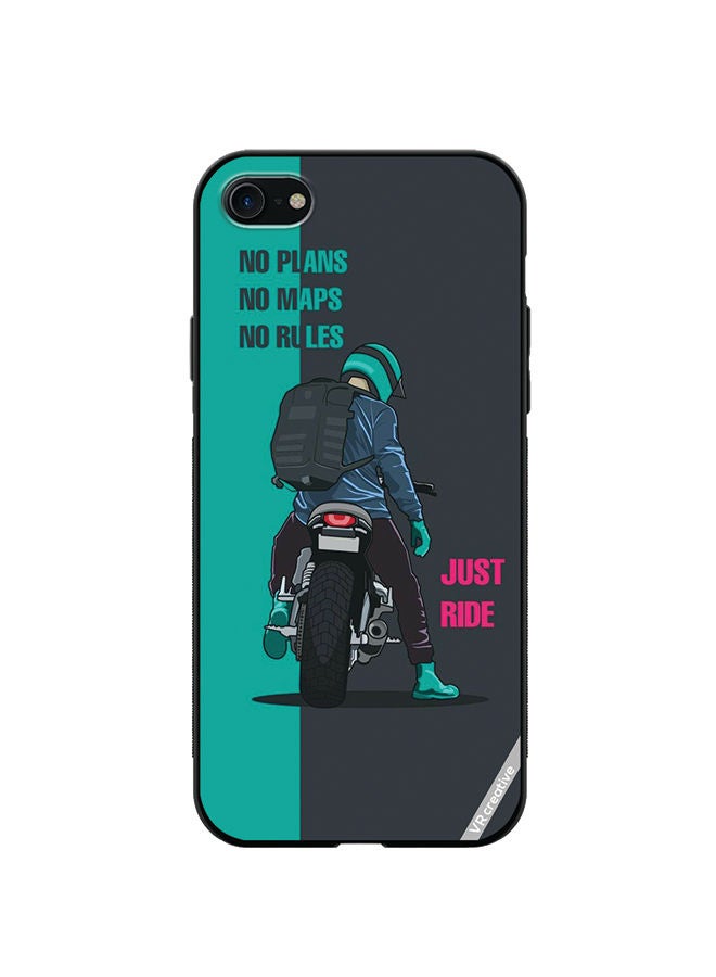 VR CREATIVE Protective Case Cover For Apple iPhone SE (2022) Just Ride Design Multicolour - Image 1