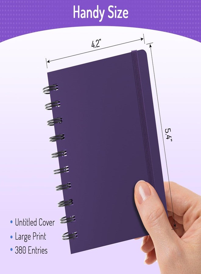 Forvencer Password Book with Individual Alphabetical Tabs, 4" x 5.5" Small Password Notebook, Spiral Password Keeper, Internet Address and Password Organizer, Password Logbook for Home Office, Purple - Image 3