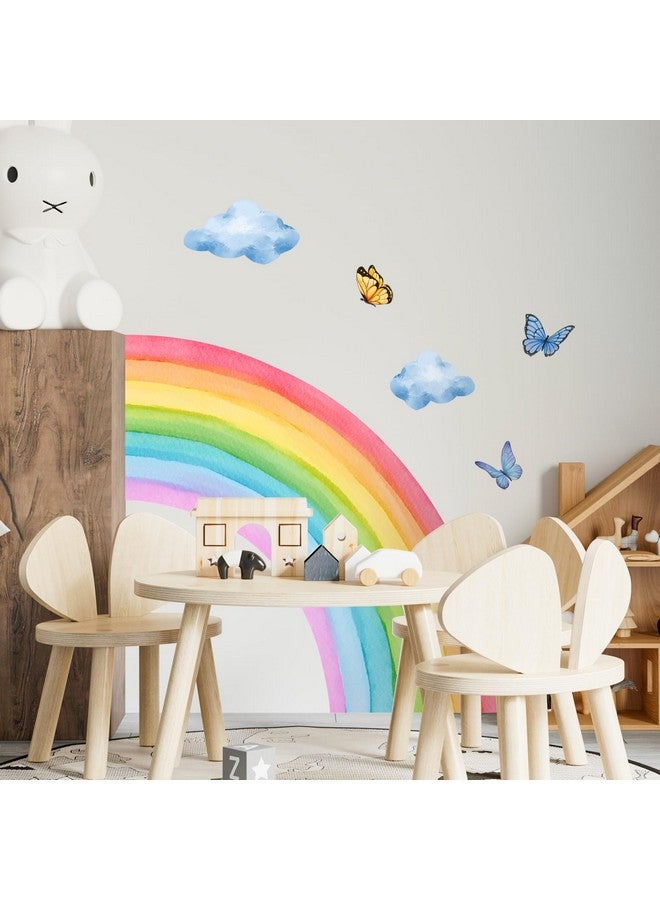 Supzone Large Rainbow Cloud Butterfly Wall Stickers Toddlers Girl Bedroom Wall Decals DIY Vinyl Mural Art for Baby Nursery Bedroom Playroom Home Decoration - Image 5